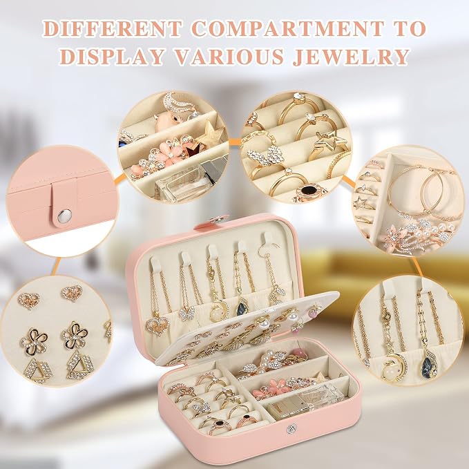 Travel Jewelry Box, PU leather Small Jewelry Organizer - Image 4