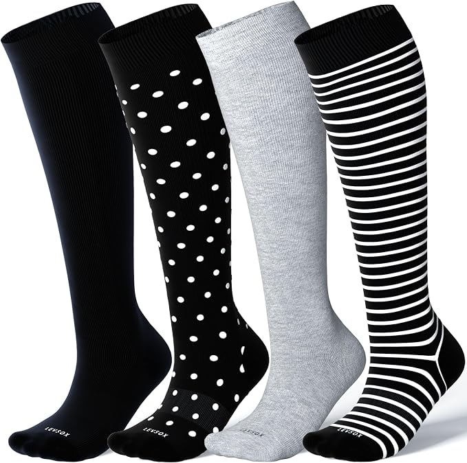 LEVSOX Compression Socks for Pregnant Women 20-30 mmHg Knee High Cute Funny by Levsox