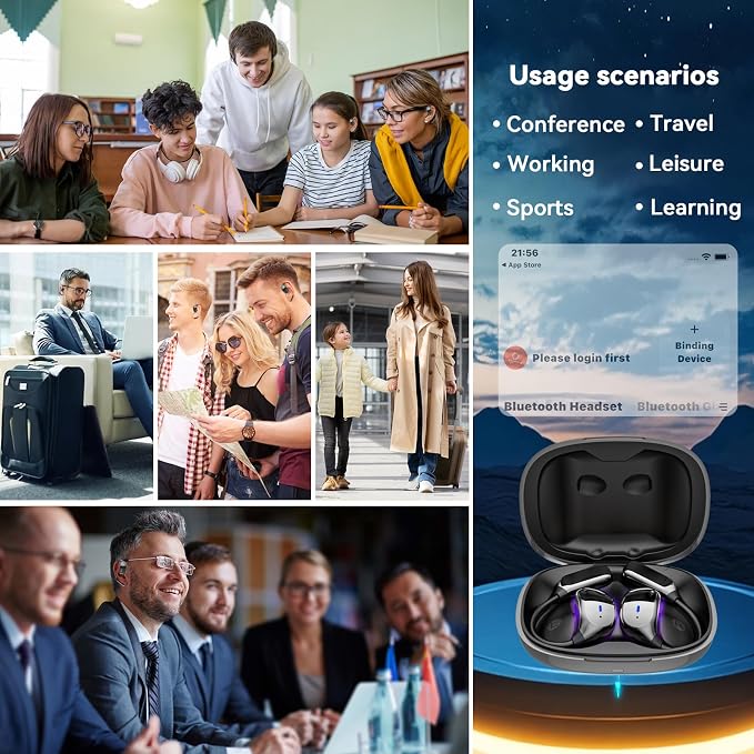 AI Translation Earbuds Real Time- 144 Languages, Meeting Assistant, LCD Touch - Image 8