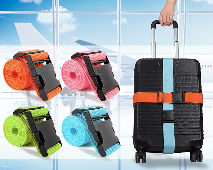 4Pcs Luggage Straps Suitcase 80In Long Adjustable Travel Accessories TSA - Image 9
