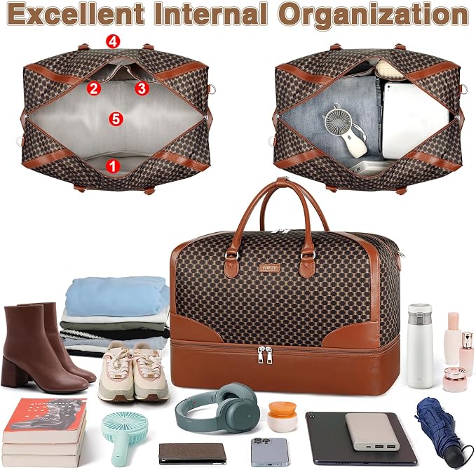 Weekender Bag for Women, Travel Duffel Bag Carry On Overnight Bag - Image 7