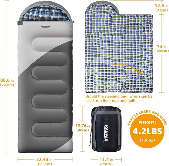 Camping Sleeping Bag, 32℉ Sleeping Bags - Image 2