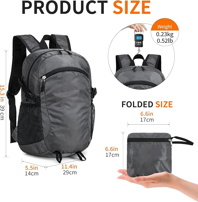 Small Hiking Daypack, 15L Waterproof Hiking Backpack Packable Lightweight - Image 3