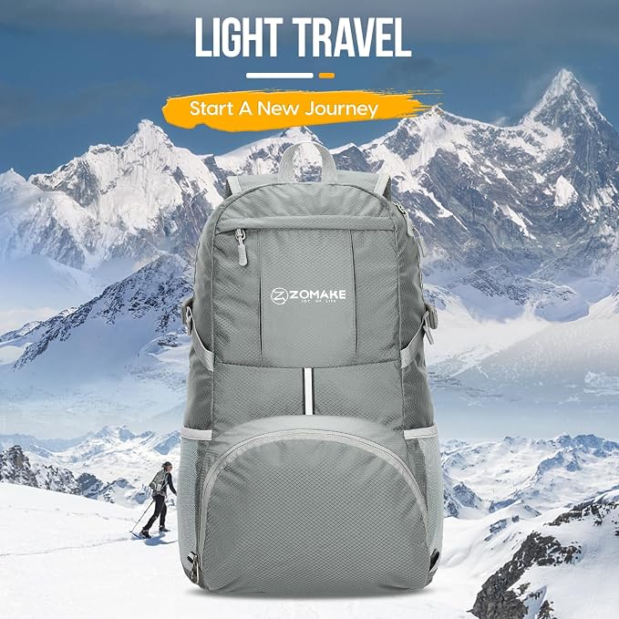 ZOMAKE Lightweight Packable Backpack 35L, Light Foldable Backpacks Water - Image 7