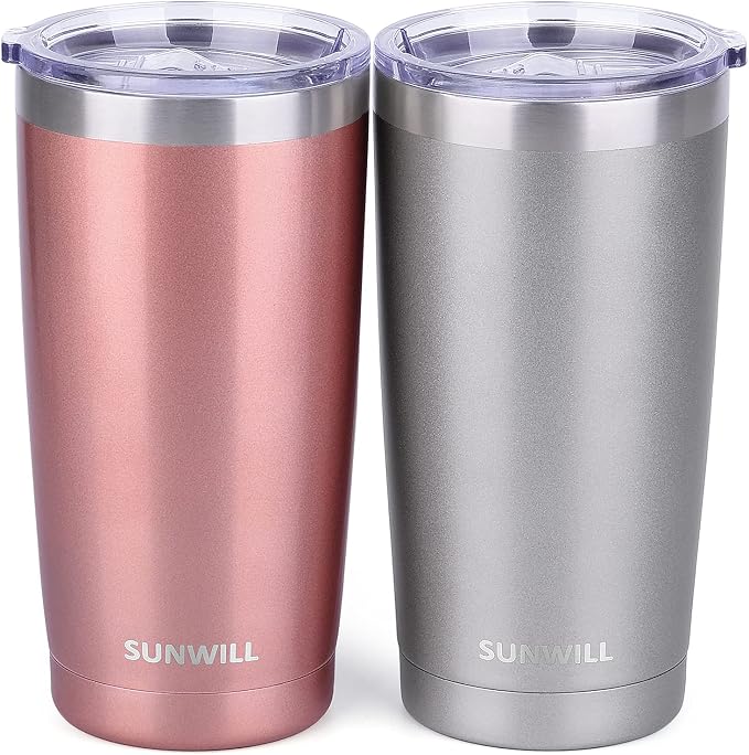 SUNWILL Travel Coffee Mug Set of 2, 20 oz Tumbler by SUNWILL