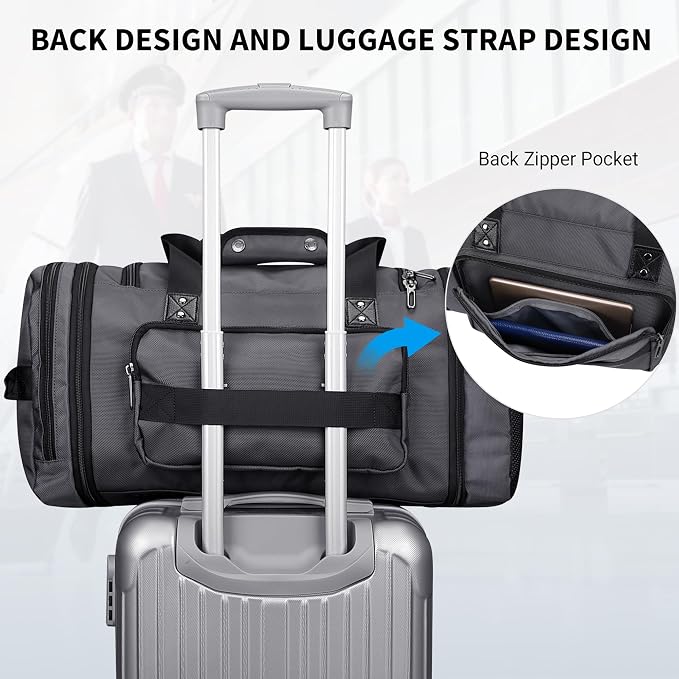 WITZMAN Duffle Bag for Men Nylon Large Gym Weekender Bag - Image 6