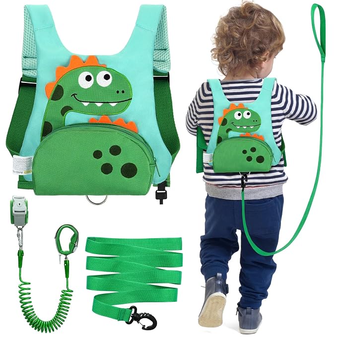 Dr.meter 3 in 1 Toddler Harness Leash + 8.2ft Anti Lost Wrist Link, Cute by Drmeter