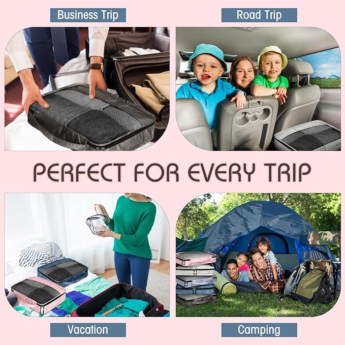 5 Pcs Packing Cubes for Suitcase Large Travel Cubes Carry on Luggage Organizer - Image 7