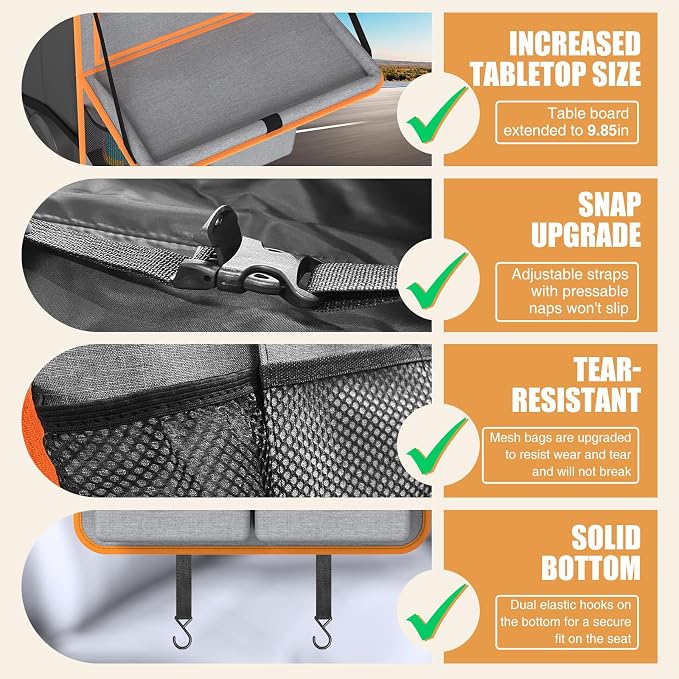Car Backseat Organizer with Tablet Holder, 11 Storage Pockets with Foldable - Image 6