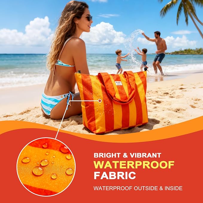Beach Bags Waterproof Sandproof, XL Large Pool Tote Bag - Image 3