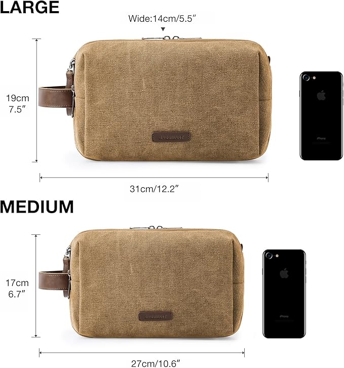 BAGSMART Toiletry Bag for Men, Canvas Travel Toiletry Organizer Dopp Kit - Image 7