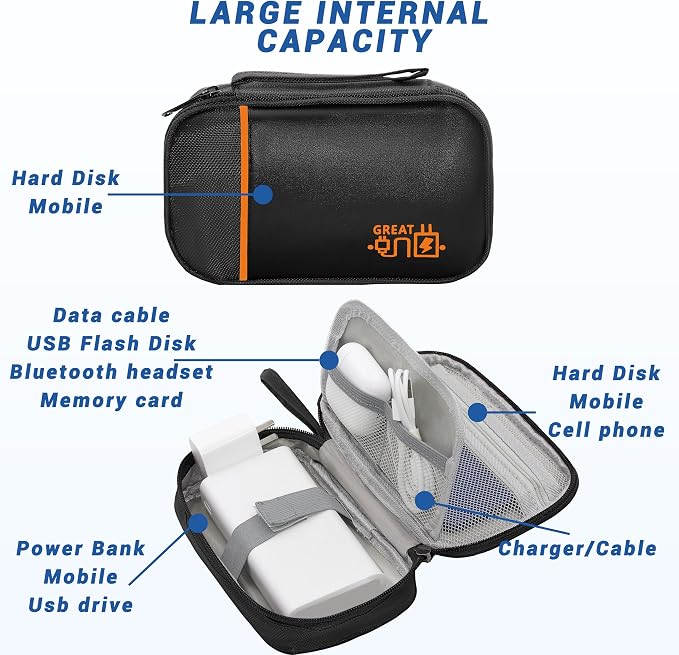 Electronics Organizer, Travel Cord Organizer Pouch, Portable Cable Organizer - Image 4