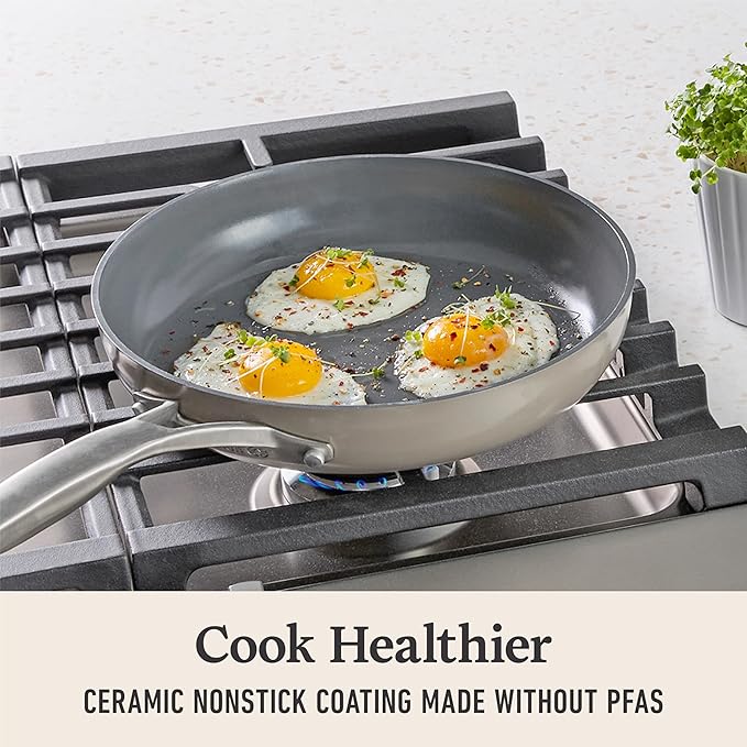 Calphalon® Premier Ceramic Nonstick 5-Piece Cookware Set, Mushroom Grey - Image 5