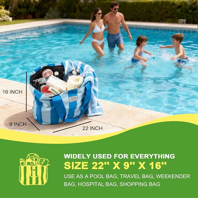 Beach Bags Waterproof Sandproof, XL Large Pool Tote Bag - Image 5