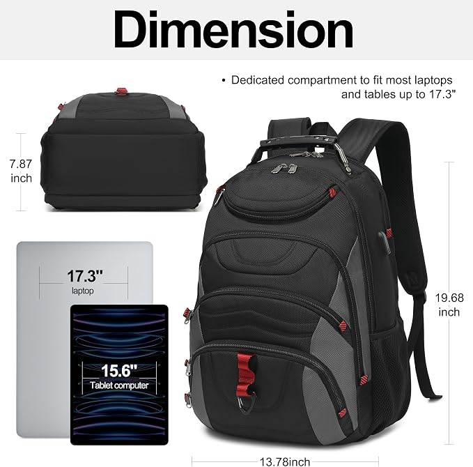 Boavan Laptop Backpack for men, 17.3 inch Laptop Bag - Image 2