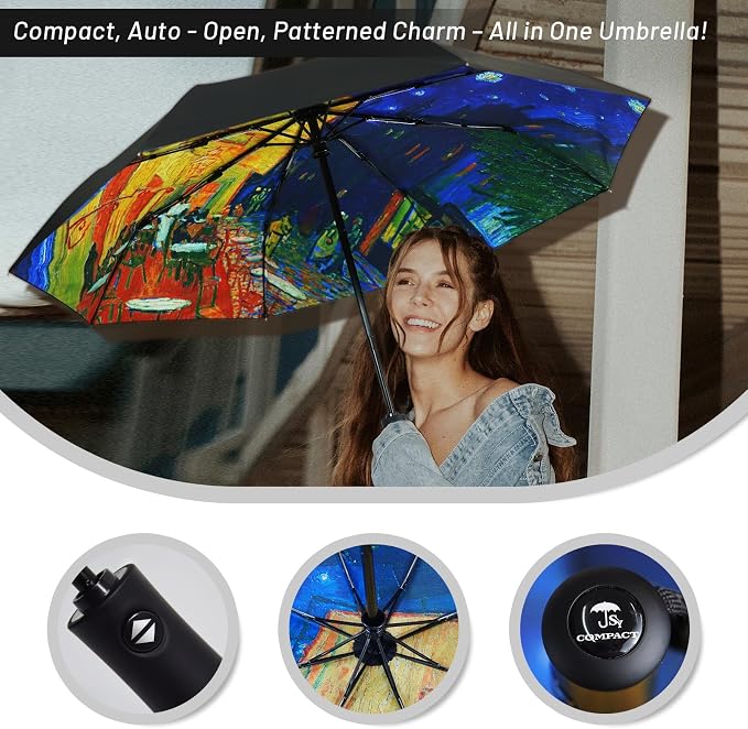 SY COMPACT Travel Umbrella Windproof Automatic Umbrellas Small Compact UV Sun - Image 3