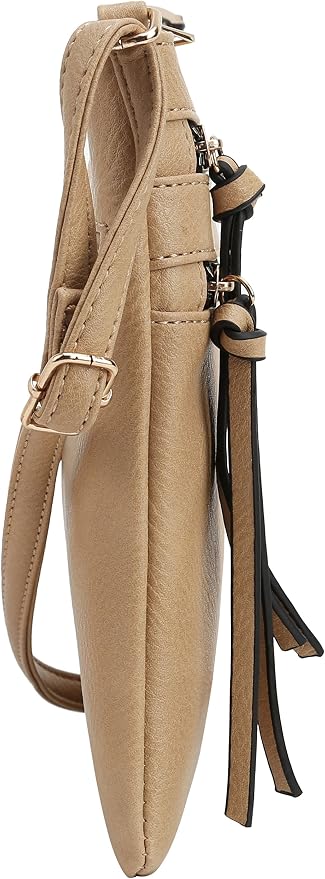 DELUXITY | Crossbody Purse Bag | Functional Multi Pocket Double Zipper Purse | - Image 3
