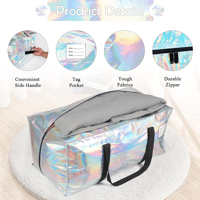 6 Pack Heavy Duty Moving Bags Extra Large Waterproof Foldable Clothing Storage - Image 4