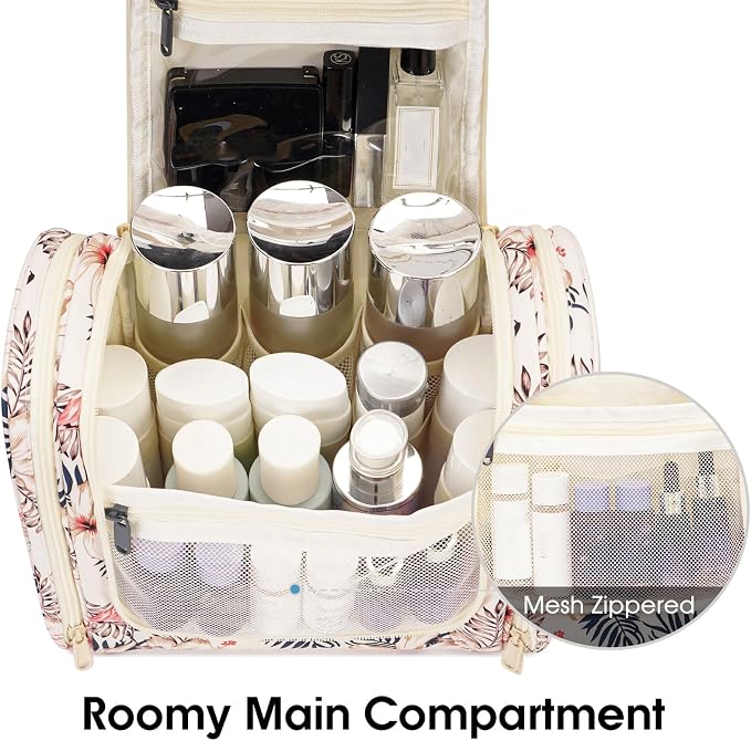 Narwey Hanging Toiletry Bag for Women Travel Makeup Bag Organizer Toiletries - Image 5