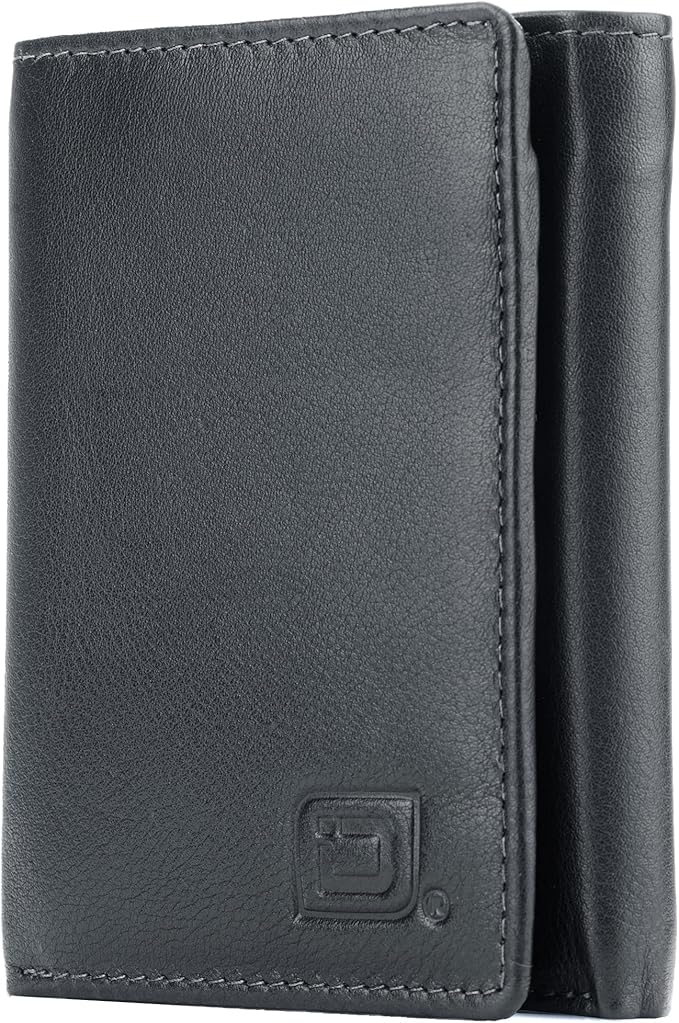 ID Stronghold Men's Leather Trifold Wallet - Image 9