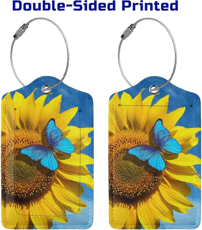 Set of 2 Pretty Sunflower Luggage Tags - Image 4