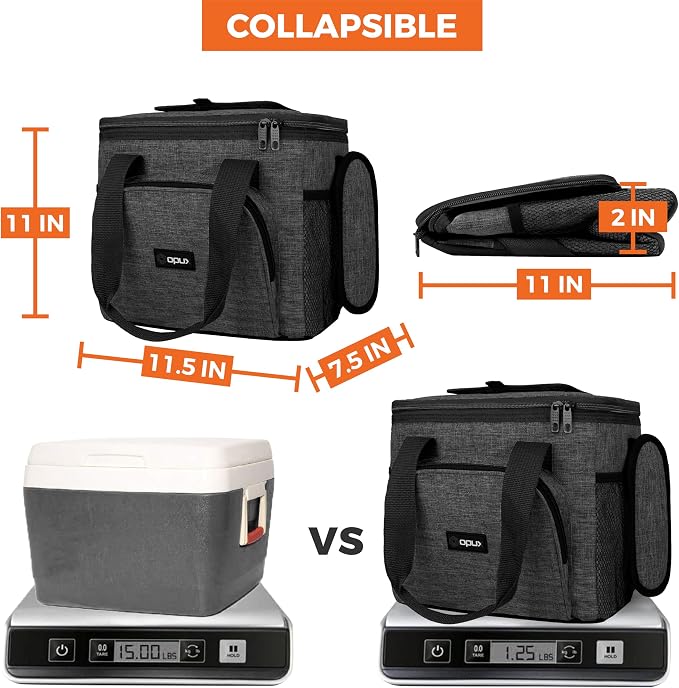 OPUX Soft Cooler Bag, Insulated Collapsible Lunch Cooler Tote - Image 5