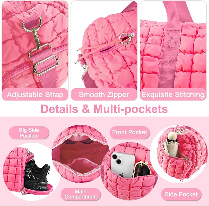 Quilted Travel Duffle Bag Gym Bag - Image 4