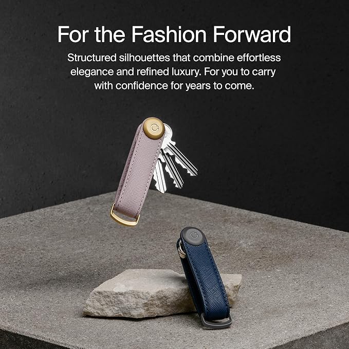 Orbitkey Saffiano Leather Key Organiser | Holds up to 7 keys, Oxford Navy - Image 2