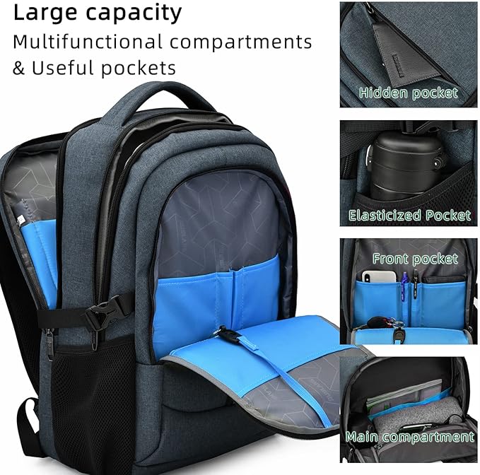 DUSLANG 17 Inch Travel Laptop Backpack Water Resistant College Backpack - Image 2