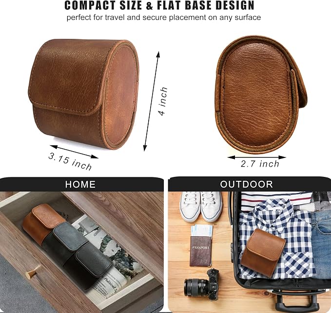 Longjet Watch Roll Travel Case for Men Portable Watches Organizer Box - Image 3