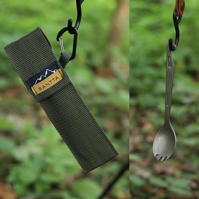 SANTTA Titanium Camping Utensil Set, Titanium Spork, Spoon Fork & Bottle Opener - Image 6