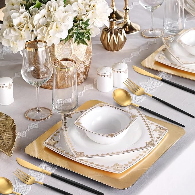 Matte Black Gold Silverware Set, 40-Piece Stainless Steel Flatware Set - Image 6