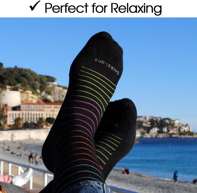 Cotton Compression Socks for Women & Men. 15-20 mmHg Support Knee-High Charcoal - Image 4