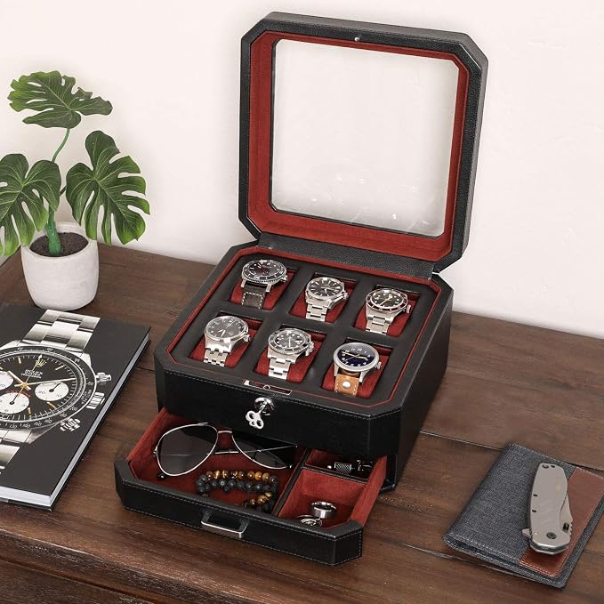 ROTHWELL 6 Slot Leather Watch Box - Image 3
