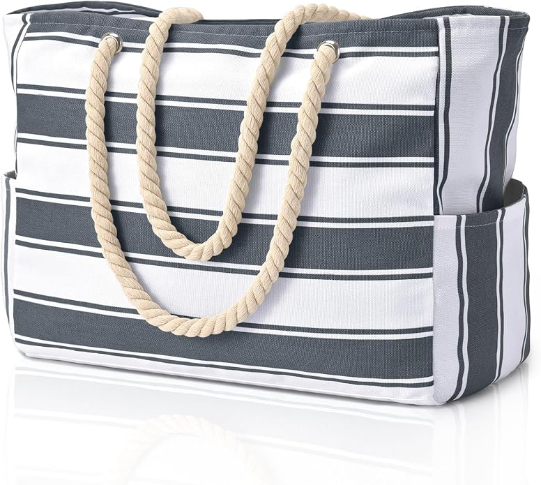 Becokan Beach Bags for Women Large Waterproof Beach Tote Bag Zipper Beach Bags by BecokanBeachBagSpecialist