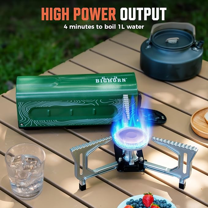 BIG HORN OUTDOORS Butane Camping Stove, Portable Folding Gas Burner - Image 3