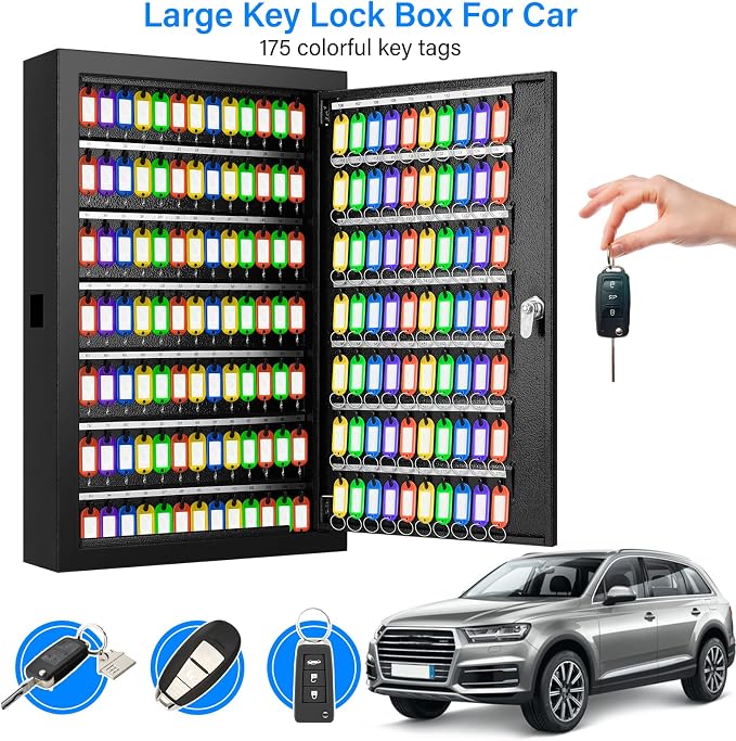 175 Keys Key Lock Box, Anti-Theft Key Cabinet - Image 5