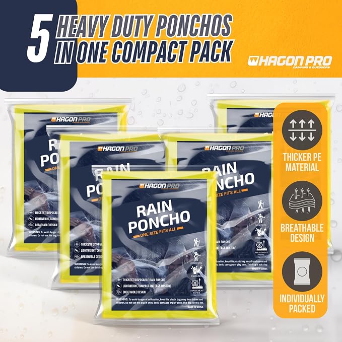 Hagon PRO Disposable Rain Ponchos - Image 2