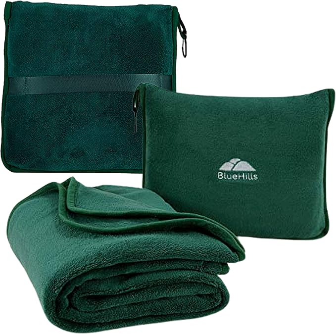 BlueHills Premium Soft Travel Blanket Pillow Airplane Flight Blanket Throw in by BlueHills