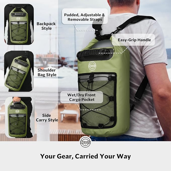 STOVER 5/10/25/30/40/55L Waterproof Backpack- Floating Dry Bag - Image 3