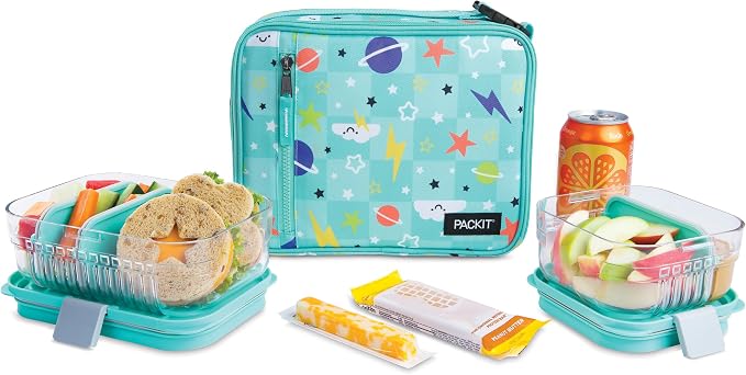 PackIt Freezable Classic Lunch Box, Happy Clouds, Built - Image 8