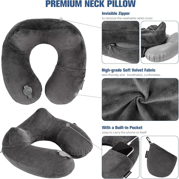 Rewondah Inflatable Travel Pillow - Image 3