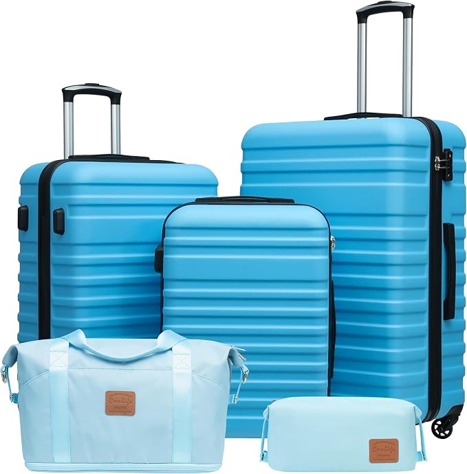 Coolife Suitcase Set 3 Piece Luggage Set Carry On Hardside Luggage by COOLIFE