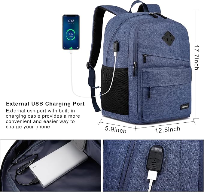 School backpack for Teen Boy, 15.6 inch Laptop Backpack - Image 4