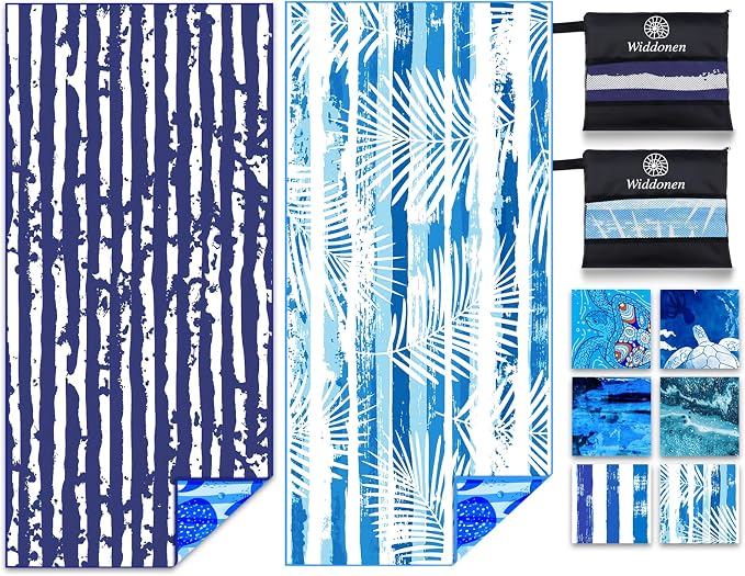 Lightweight Thin Microfiber Beach Towel Sand Free Quick Dry Absorbent Compact by WIDDONEN