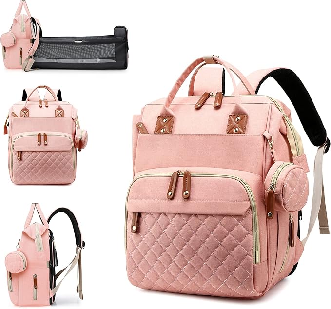 Diaper Bag with Changing Station, Waterproof 3 in 1 Baby Diaper Backpack with by Lamroro