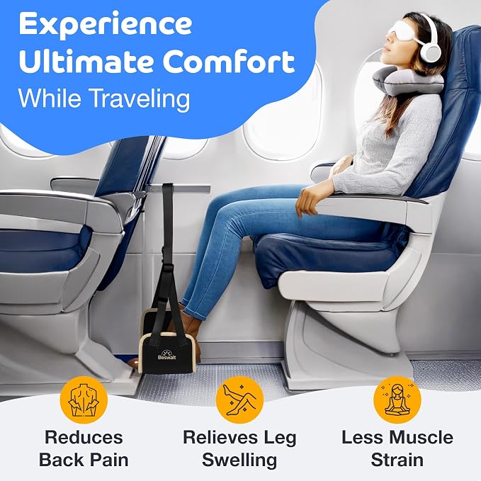 Portable Airplane Foot Hammock for Plane Travel - Image 4