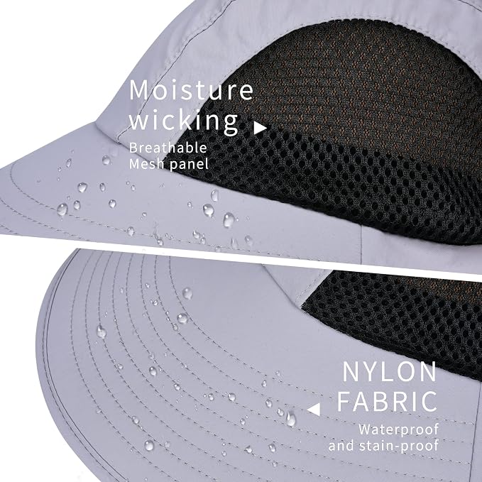 Sun Hat for Men Women with Neck Flap, UPF 50+ UV Protective Hiking Fishing Hats - Image 4