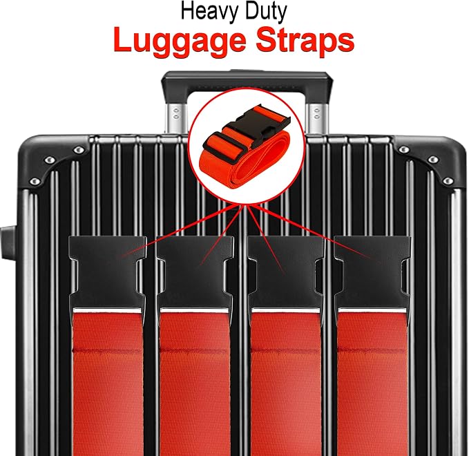 Luggage Straps for Suitcases TSA Approved Travel Belt 8 Pack by Chelmon - Image 3