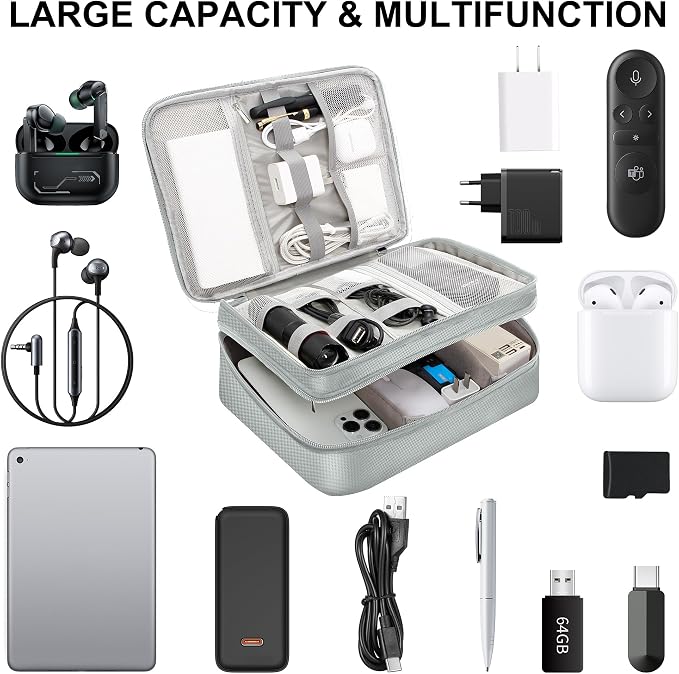 Electronic Organizer Travel Case, Travel Cord Organizer Case Portable - Image 6